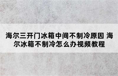 海尔三开门冰箱中间不制冷原因 海尔冰箱不制冷怎么办视频教程